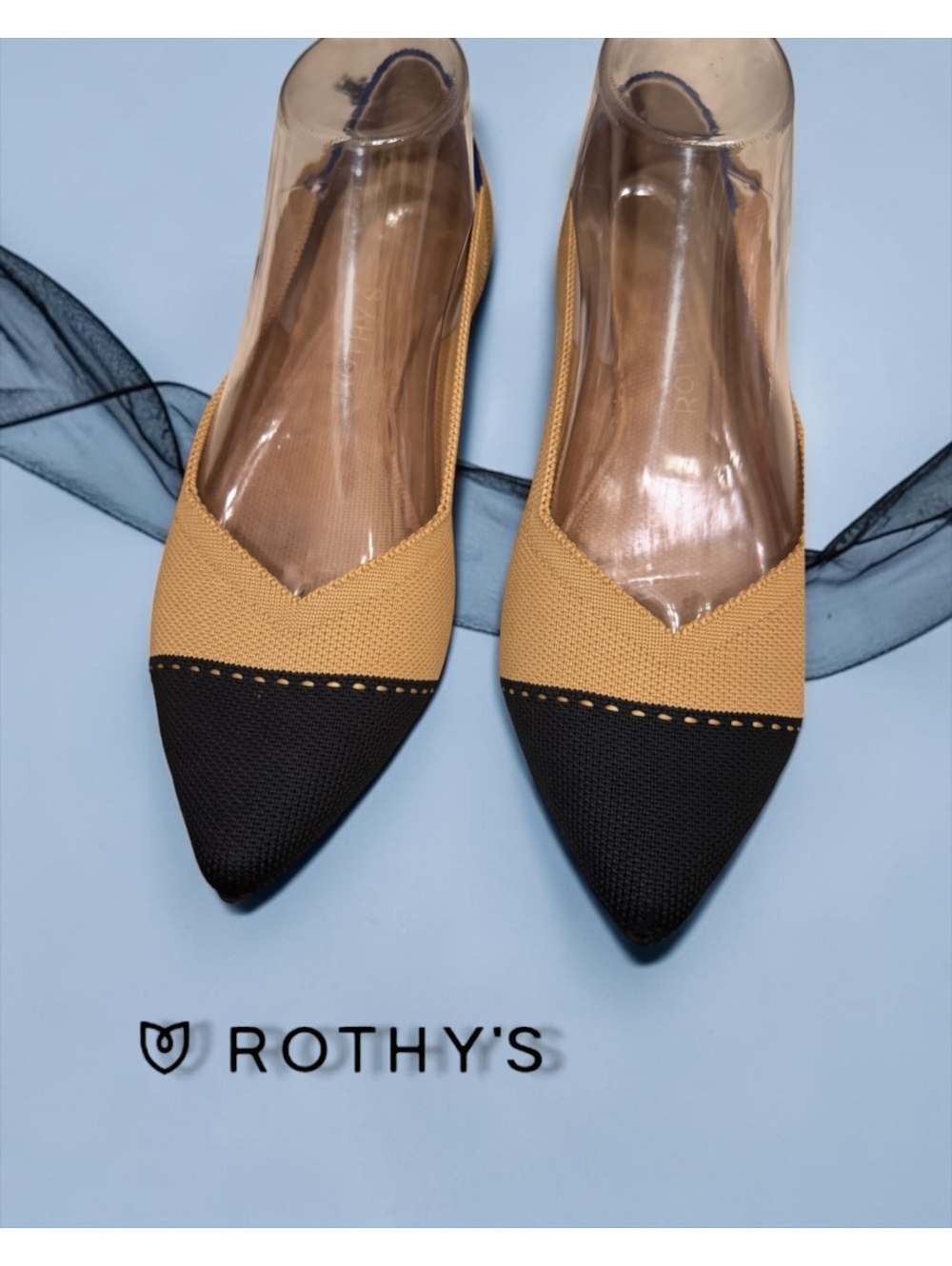 Rothy's The Point II Camel Captoe Flats - Size 9.5 (Excellent NWOB Condition) - Picture 3 of 10